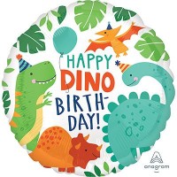 Шар Круг Happy Birthday, Динозавры